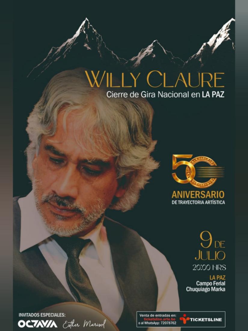 Willy Claure 50 Años de Trayectoria Artística